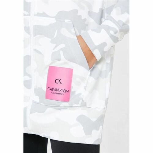 Sportsjakke til damer Calvin Klein Full Zip Hvid L