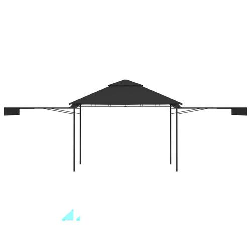 Pavillon med 2 udvidelige tage 3x3x2,75 m 180 g/m² antracitgrå