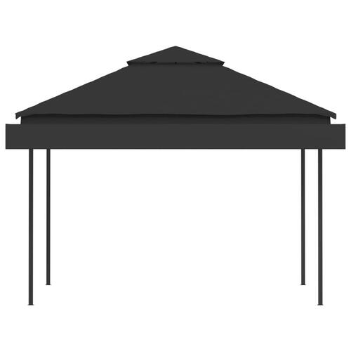Pavillon med 2 udvidelige tage 3x3x2,75 m 180 g/m² antracitgrå