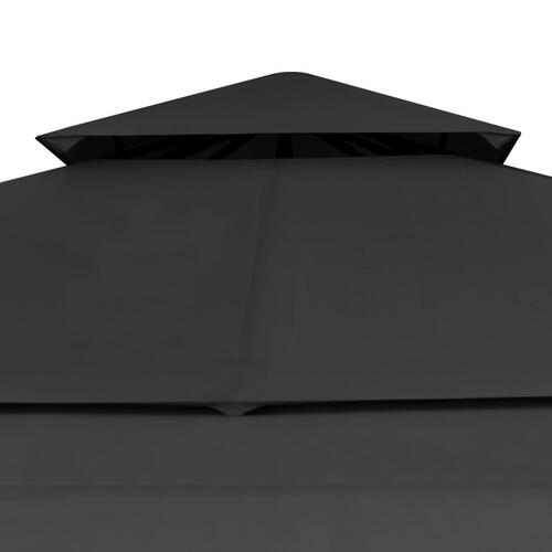 Pavillon med 2 udvidelige tage 3x3x2,75 m 180 g/m² antracitgrå