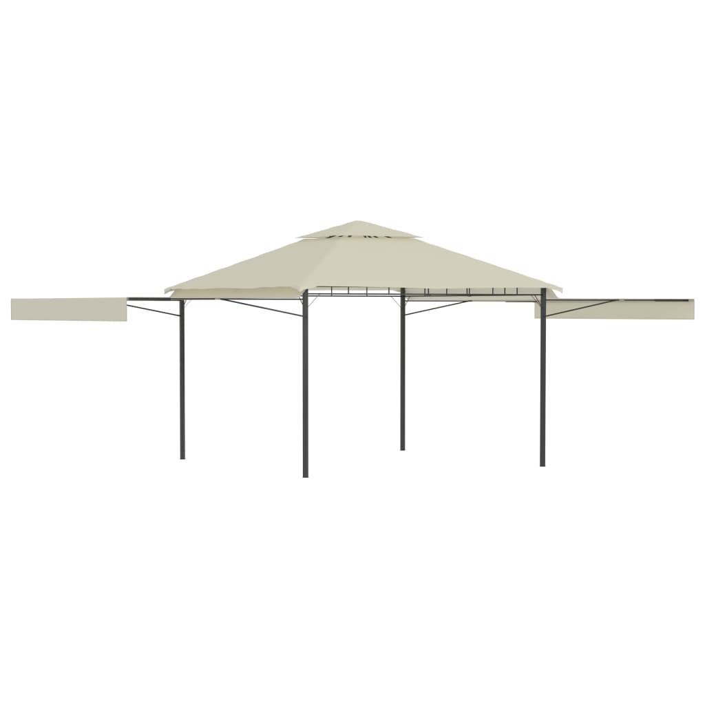 Pavillon med 2 udvidelige tage 3x3x2,75 cm 180 g/m² cremefarvet