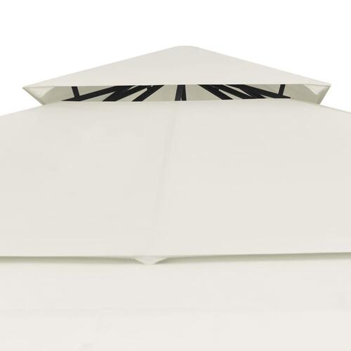 Pavillon med 2 udvidelige tage 3x3x2,75 cm 180 g/m² cremefarvet