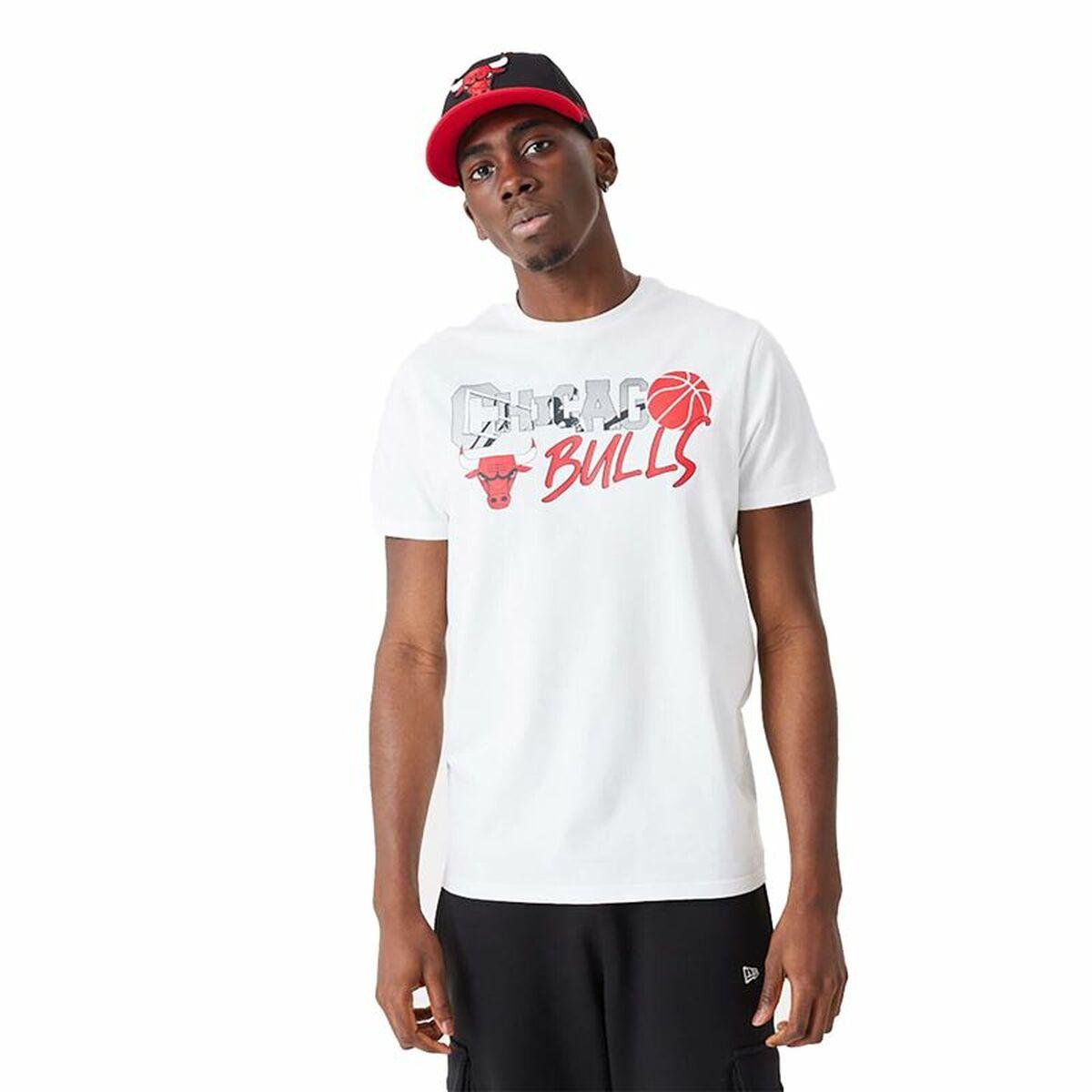 Kortærmet T-shirt til Mænd New Era NBA Infill Graphic Chicago Bulls Hvid L