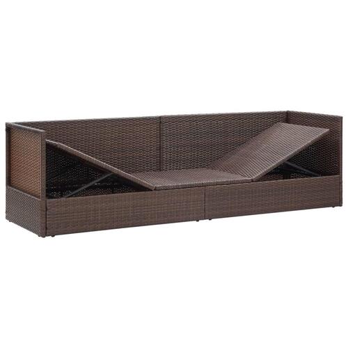 Haveseng med hynde og puder polyrattan brun