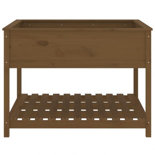 Plantekasse med hylde 111,5 x 111,5 x 81 cm i massivt fyrretræ