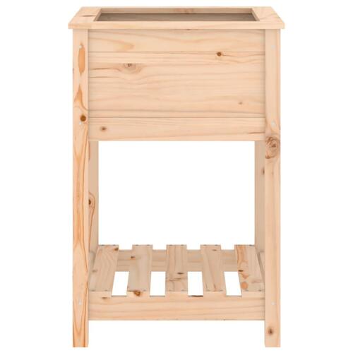 Plantekasse med hylde 54x54x81 cm massivt fyrretræ