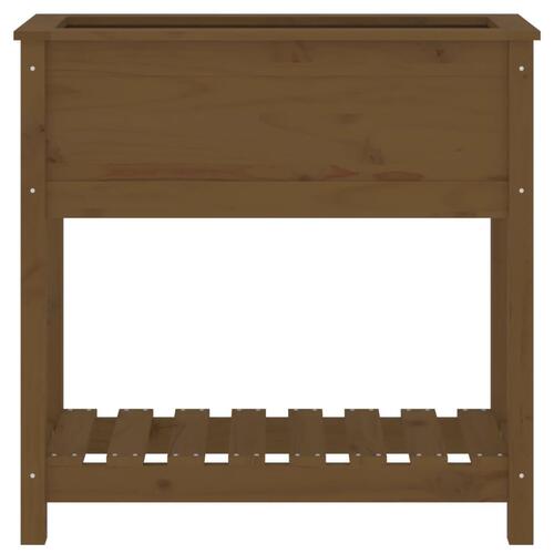 Plantekasse med hylde 82,5x34,5x81 cm massivt fyrretræ brun