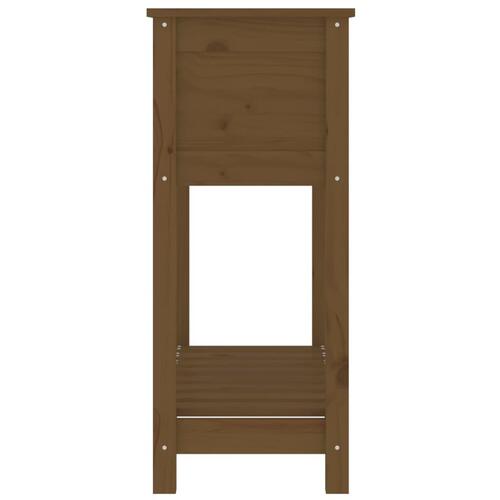 Plantekasse med hylde 82,5x34,5x81 cm massivt fyrretræ brun