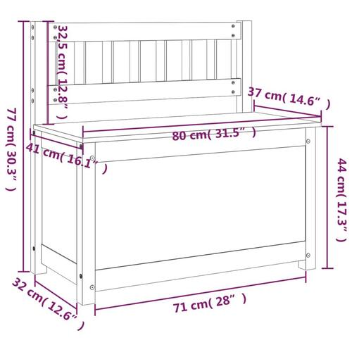 Bænk 80x41x77 cm massivt fyrretræ gyldenbrun