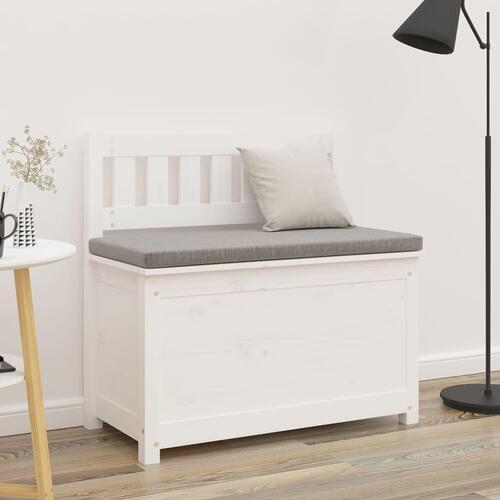 Bænk 80x41x77 cm massivt fyrretræ hvid