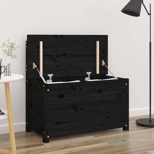 Bænk 80x41x77 cm massivt fyrretræ sort
