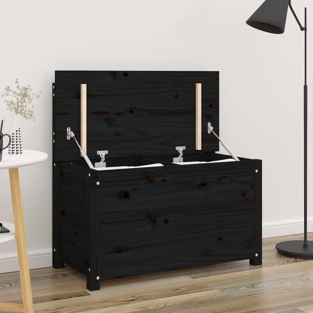 Bænk 80x41x77 cm massivt fyrretræ sort