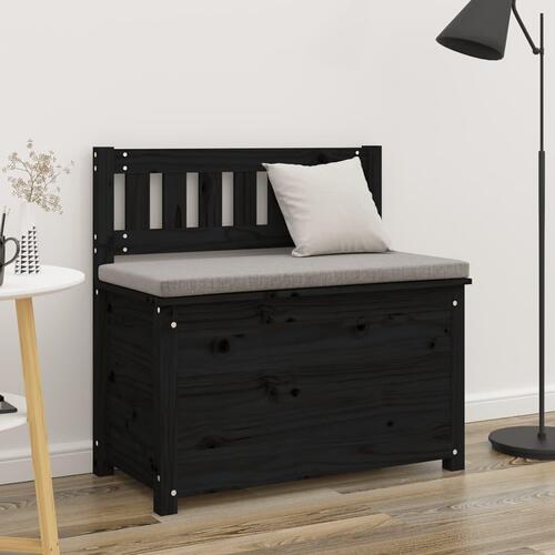 Bænk 80x41x77 cm massivt fyrretræ sort