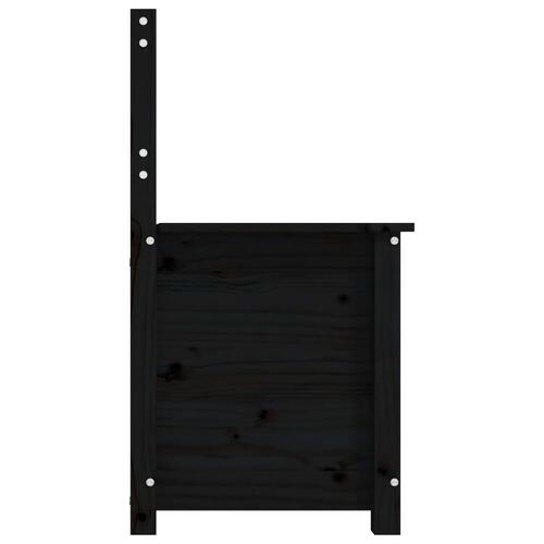 Bænk 80x41x77 cm massivt fyrretræ sort