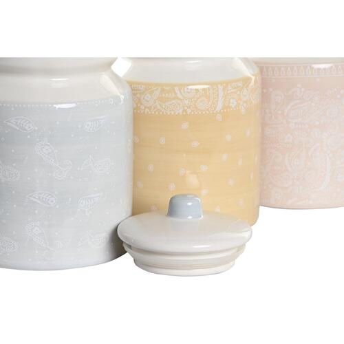 Blik 12 x 12 x 16 cm Blå Pink Gul Dolomite Shabby Chic (3 enheder)