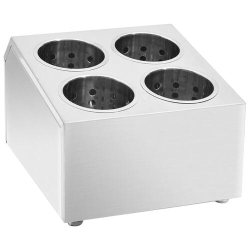 Bestikholder 4 rum firkantet rustfrit stål