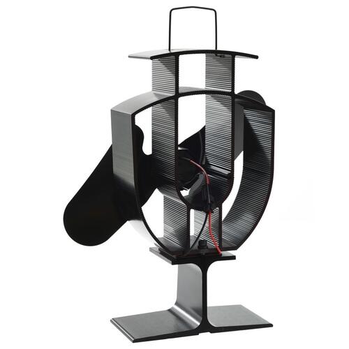 Varmedrevet ovnventilator 2 blade sort