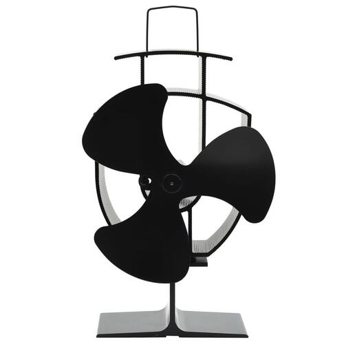 Varmedrevet ovnventilator 3 blade sort