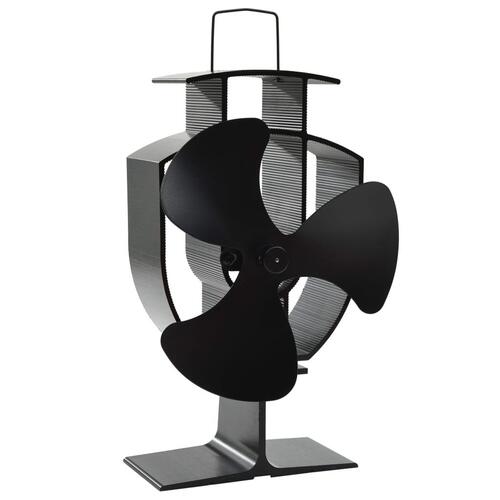 Varmedrevet ovnventilator 3 blade sort