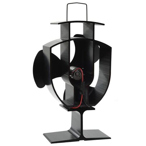 Varmedrevet ovnventilator 3 blade sort