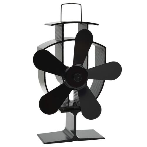 Varmedrevet ovnventilator 5 blade sort