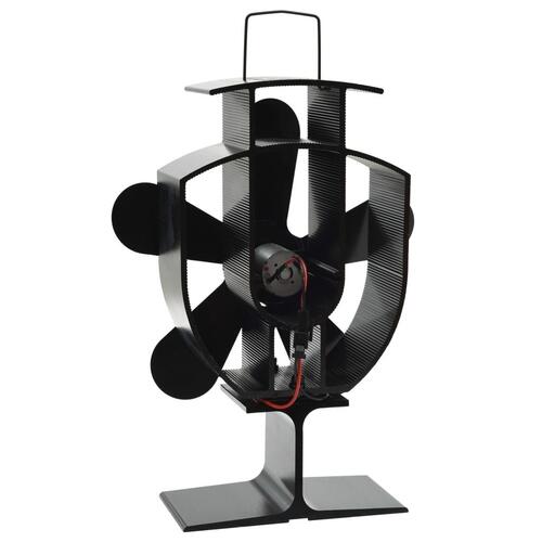 Varmedrevet ovnventilator 5 blade sort