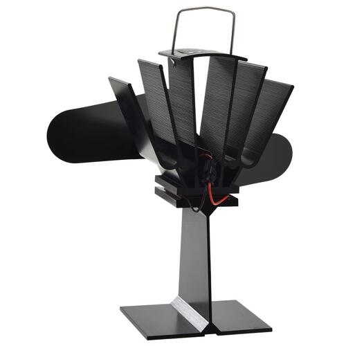 Varmedrevet ovnventilator 2 blade sort