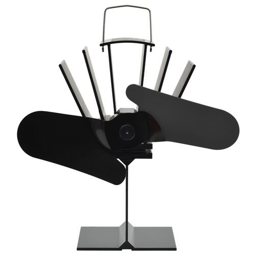 Varmedrevet ovnventilator 2 blade sort