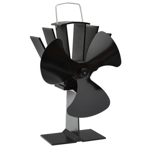 Varmedrevet ovnventilator 3 blade sort