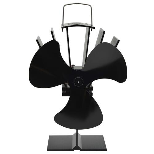 Varmedrevet ovnventilator 3 blade sort