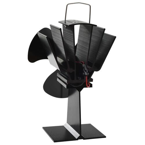 Varmedrevet ovnventilator 3 blade sort
