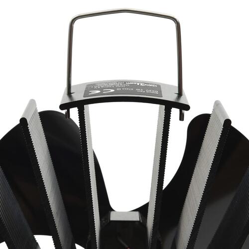 Varmedrevet ovnventilator 3 blade sort