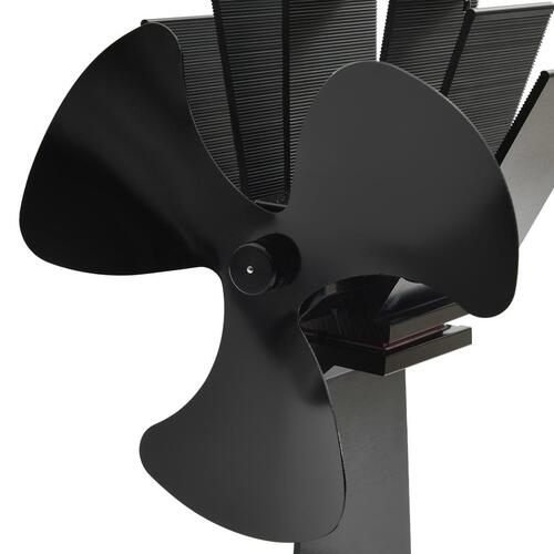 Varmedrevet ovnventilator 3 blade sort