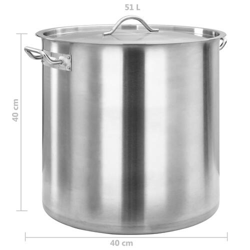 Suppegryde 50 l 40x40 cm rustfrit stål