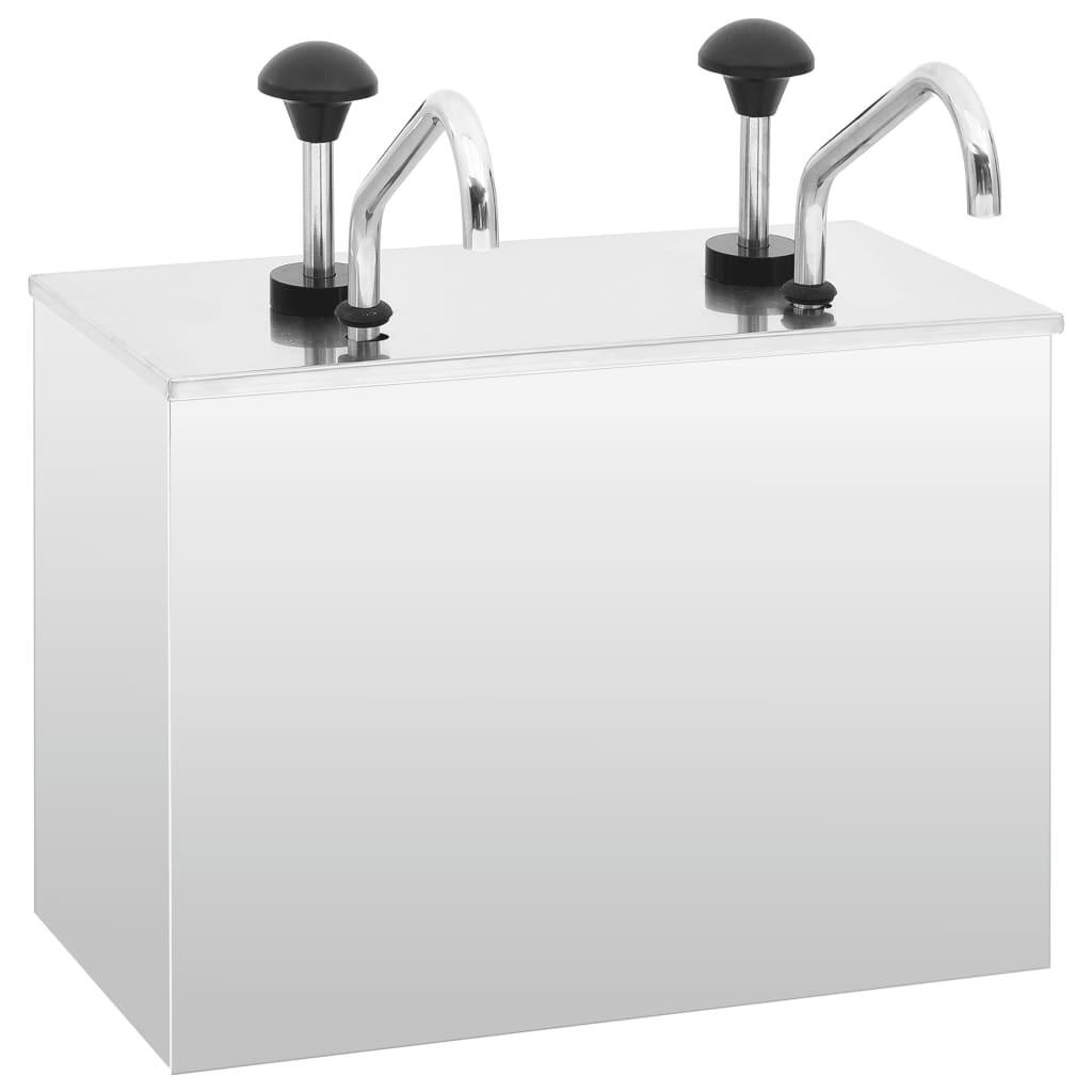 Saucedispenser 2 x 3,5 l rustfrit stål