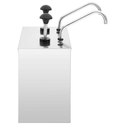 Saucedispenser 2 x 3,5 l rustfrit stål