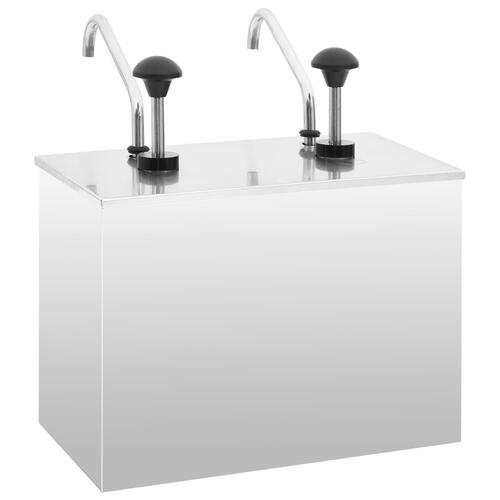 Saucedispenser 2 x 3,5 l rustfrit stål