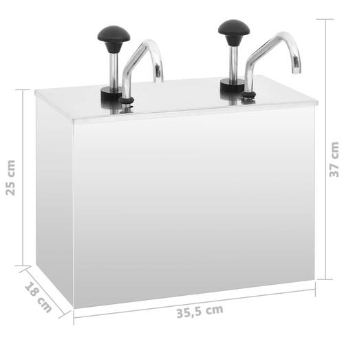 Saucedispenser 2 x 3,5 l rustfrit stål
