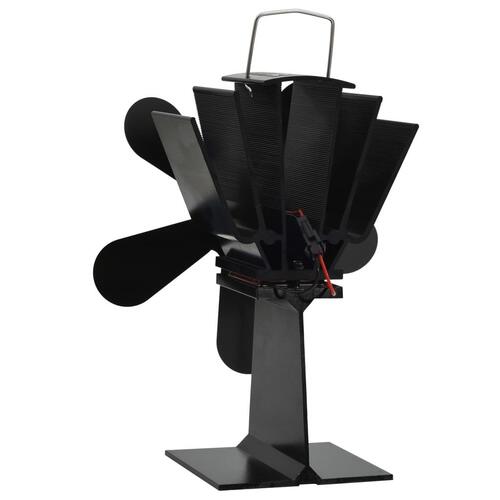 Varmedrevet ovnventilator 5 blade sort