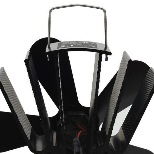 Varmedrevet ovnventilator 5 blade sort