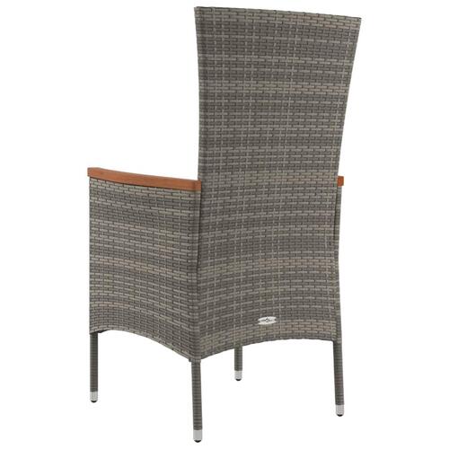 Havestole med hynder 2 stk. polyrattan grå