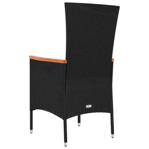 Havestole med hynder 2 stk. polyrattan sort