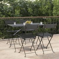 Foldbare bistrostole 4 stk. polyrattan og stål sort