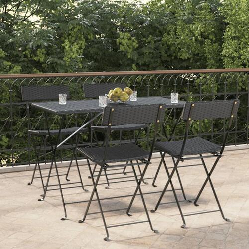Foldbare bistrostole 4 stk. polyrattan og stål sort