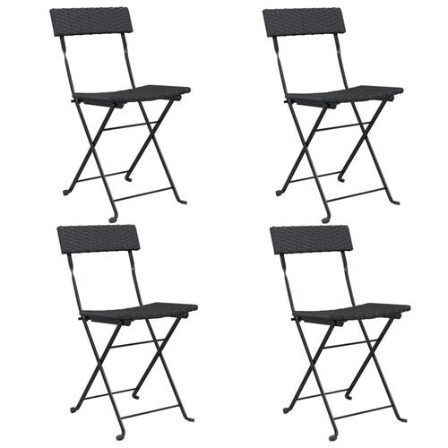 Foldbare bistrostole 4 stk. polyrattan og stål sort