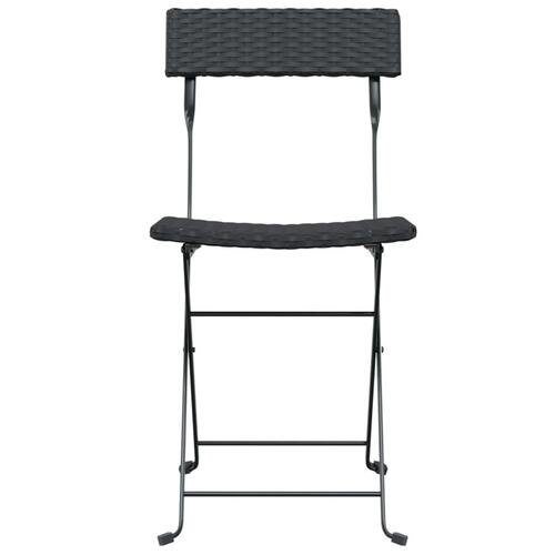 Foldbare bistrostole 4 stk. polyrattan og stål sort
