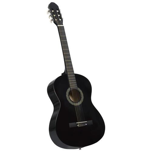 Klassisk guitarsæt 12 dele for begynder 4/4 39" sort