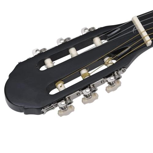 Klassisk guitarsæt 12 dele for begynder 4/4 39" sort