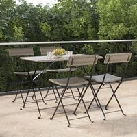 Foldbare bistrostole 4 stk. polyrattan og stål grå