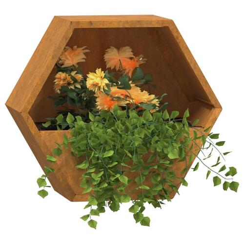 Væghængte plantekasser 2 stk. 30x10x25 cm cortenstål rustfarvet